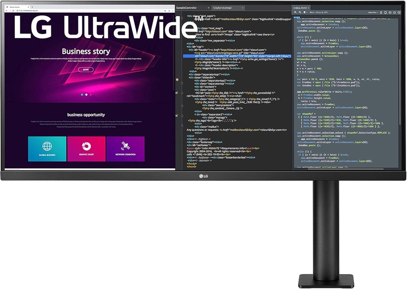Amazon.com: LG 34WN780-B 34 Inch 21:9 UltraWide QHD (3440 x 1440) Display Ergo with 3-Side Virtually Borderless Design and AMD FreeSync - Black: Computers & Accessories
