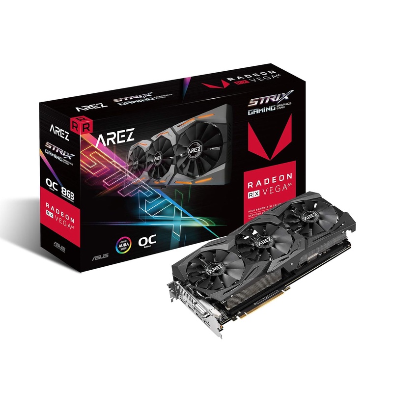 Amazon.com: ASUS Arez Strix Radeon Rx Vega64 8GB OC Edition VR Ready 5K HD Gaming DP HDMI DVI AMD Gaming Graphics Card Graphic Cards AREZ-STRIX-RXVEGA64-O8G-GAMING: Computers & Accessories