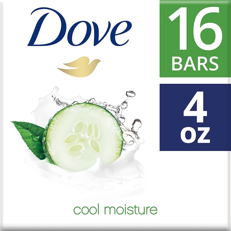 Amazon.com: Dove More Moisturizing than Bar Soap, Cucumber and Green Tea Beauty Bar, 4 Ounce, 16 Count (Pack of 1): Beauty