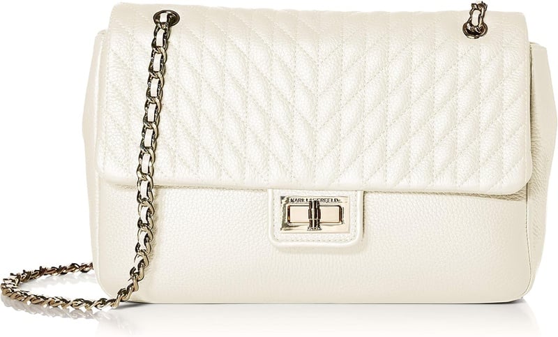 Karl Lagerfeld Paris Agyness Large Shoulder Bag, Winter White: Handbags: Amazon.com