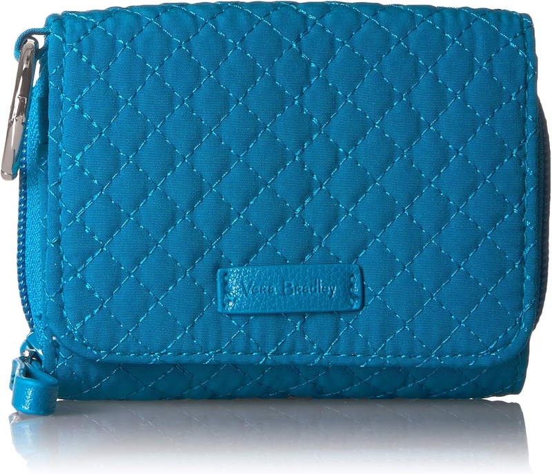 Amazon.com: Vera Bradley Microfiber Card Case Wallet with RFID Protection, Bahama Bay: Clothing