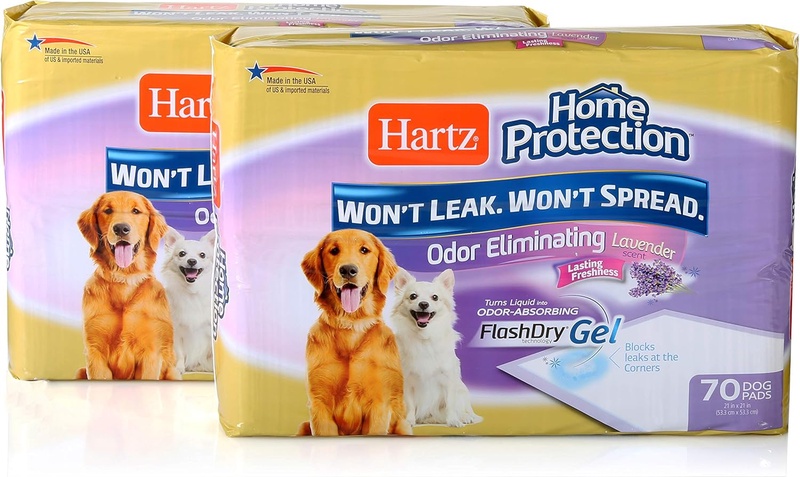 Amazon.com : Hartz Home Protection Lavender Scented Odor Eliminating Gel Dog Pads - 140 Count : Pet Supplies