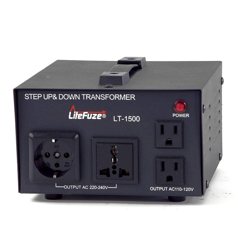 Amazon.com: LiteFuze LT-1500 1500 Watt Voltage Converter Transformer - Step Up/Down - 110V/220V - Circuit Breaker Protection: Home Audio & Theater