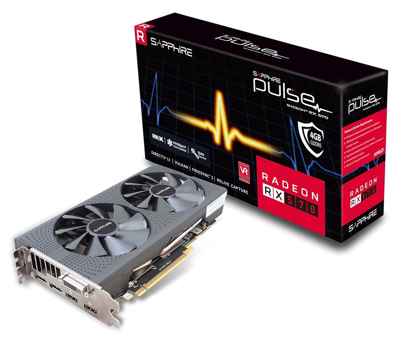 Amazon.com: Sapphire 11266-04-20G Radeon Pulse RX 570 4GB GDDR5 Dual HDMI/ DVI-D/ Dual DP OC with Backplate (UEFI) PCI-E Graphics Card: Computers & Accessories