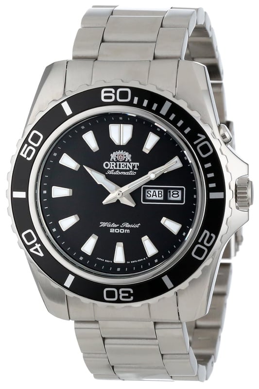 Amazon.com: Orient Men's 'Mako XL' Japanese Automatic Stainless Steel Diving Watch, Color:Silver-Toned (Model: FEM75001BW): Orient: Watches