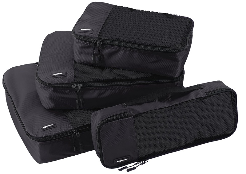 Amazon.com | AmazonBasics 4-Piece Packing Cube Set - Small, Medium, Large, and Slim, Black | Packing Organizers