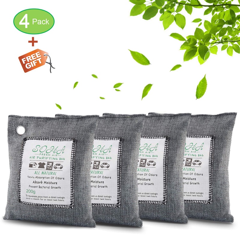 Amazon.com: SOHA Fresh Air Nature Fresh Bag, Bamboo Charcoal Bag Charcoal Bags For Odors, Home, Cars, Shoes And Closets, Nature Fresh Bag Bamboo Charcoal Bags Charcoal Odor Eliminators 200G 4Pack: Home & Kitchen