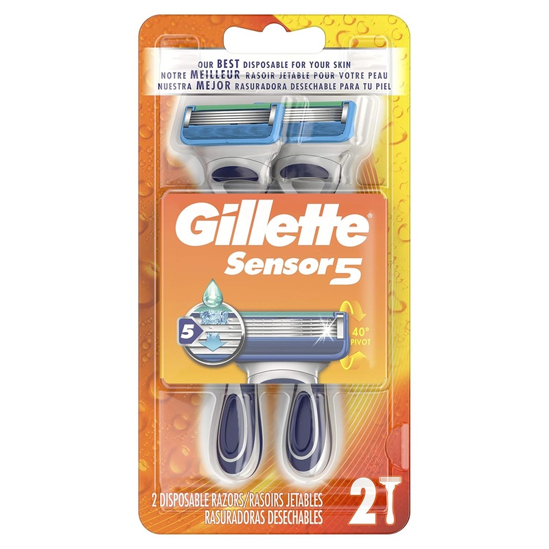 Amazon.com: Gillette Sensor5 Men's Disposable Razors, 2 Count, Mens Razors/Blades: Beauty