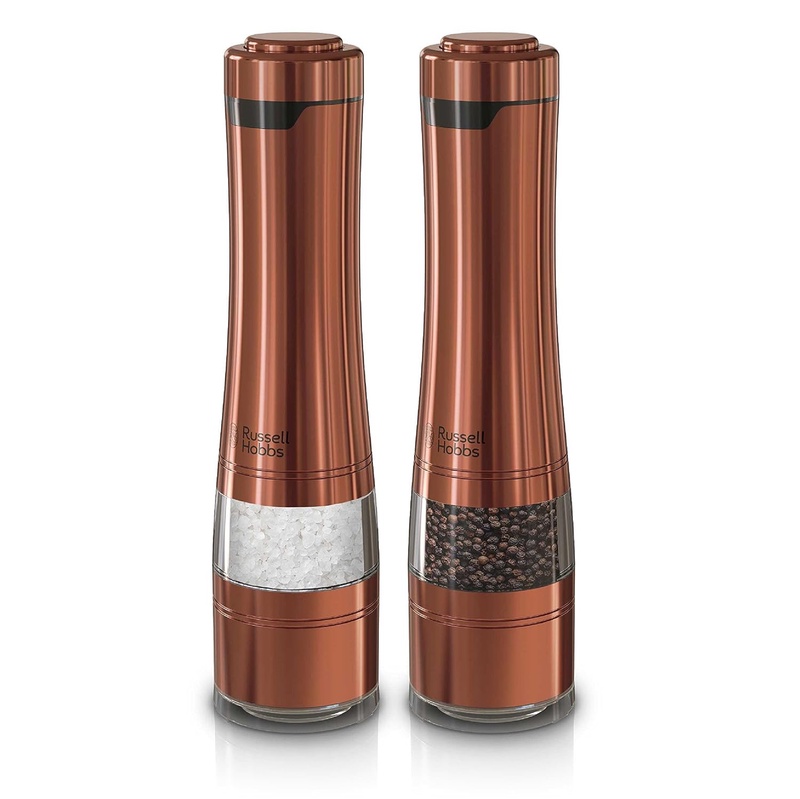 Amazon.com: Russell Hobbs RHPK4100CPR Electric Salt & Pepper Mill Set with Adjustable Coarseness, Set of 2 Grinders, Copper: Kitchen & Dining