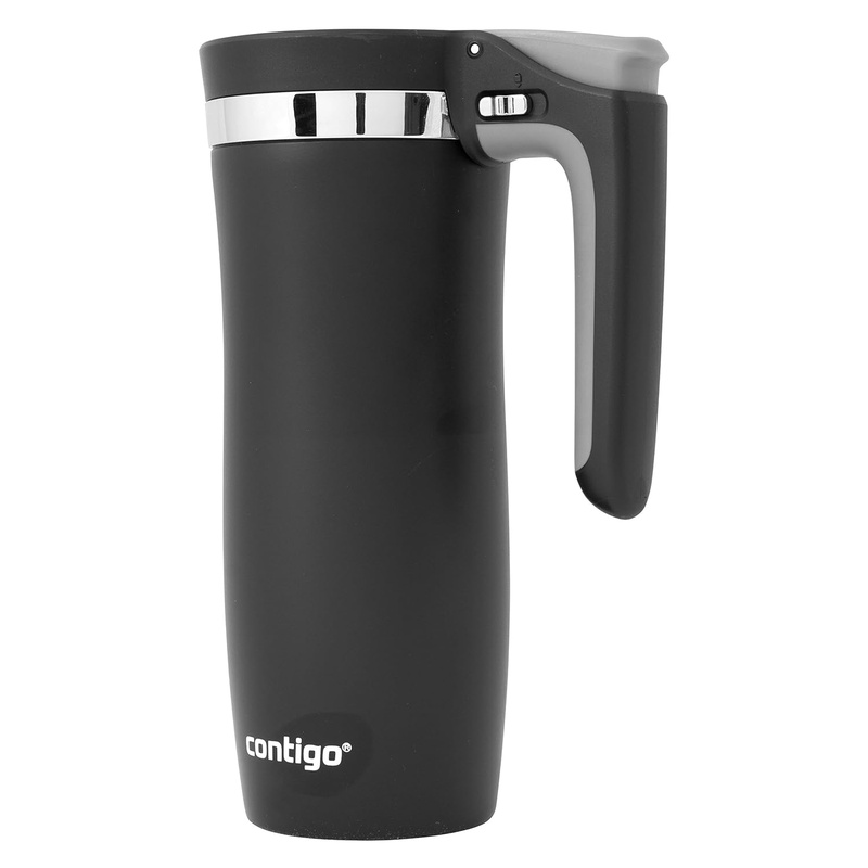Amazon.com: Contigo Handled AUTOSEAL Travel Mug Vacuum-Insulated Stainless Steel Easy-Clean Lid, 16 oz, Black: Kitchen & Dining