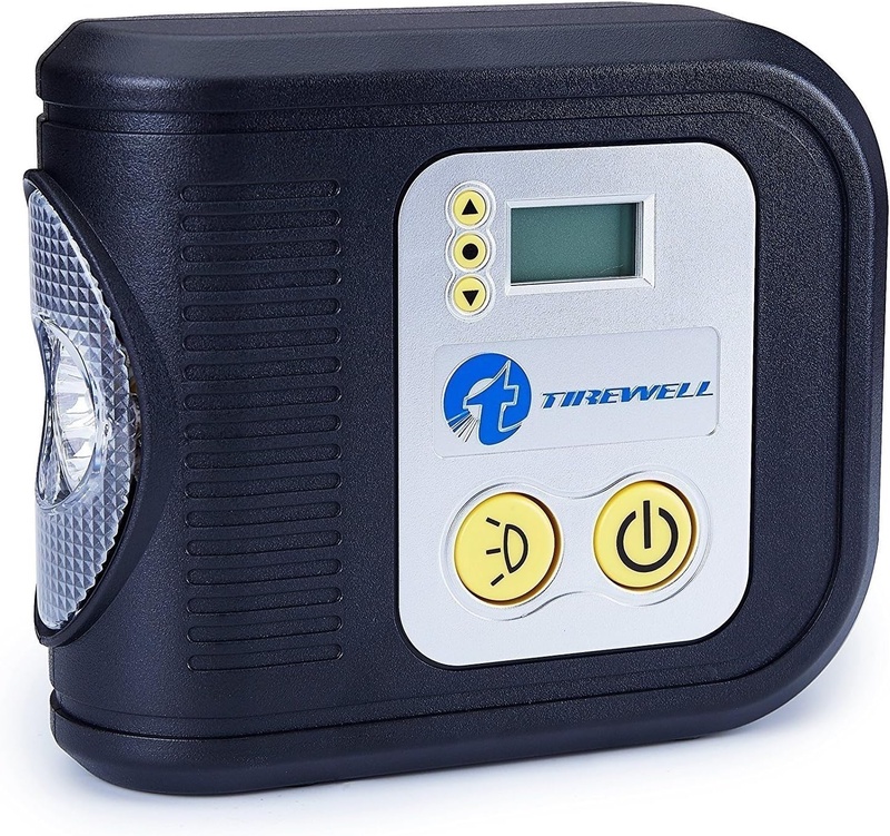 Amazon.com: TIREWELL 12V Tire Inflator, Digital Portable Air Compressor, Auto Shut off Tire Pump with LED Light and 3 Nozzles, 100PSI: Home Improvement