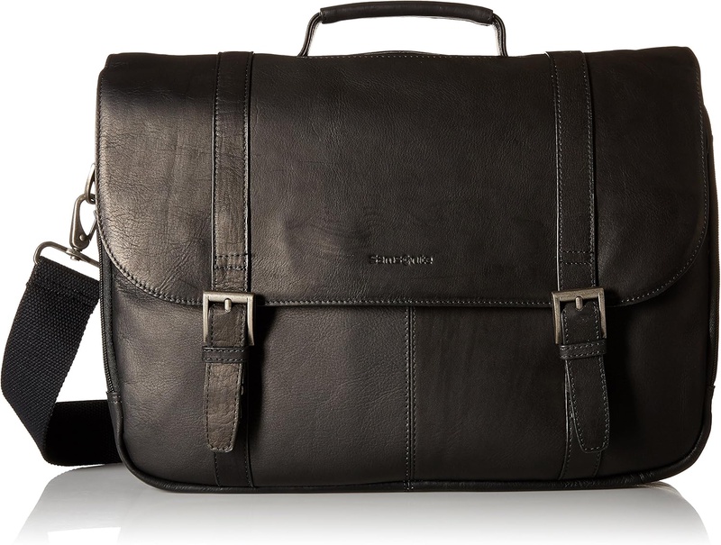 Amazon.com | Samsonite Colombian Leather Flap-Over Messenger Bag, Black, One Size | Messenger Bags