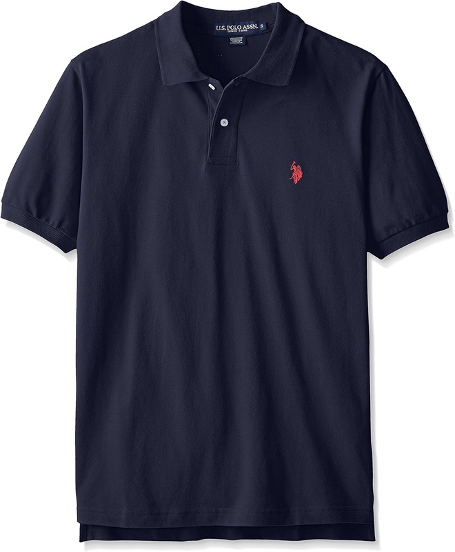 U.S. Polo Assn. Mens Classic Small Pony Solid Pique Polo Shirt - Classic Navy, Large at Amazon Men’s Clothing store: Polo Shirts