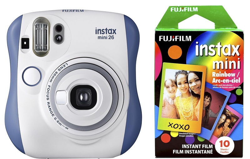 Amazon.com : Fujifilm Instax Mini 26 + Rainbow Film Bundle - Blue/White : Camera & Photo