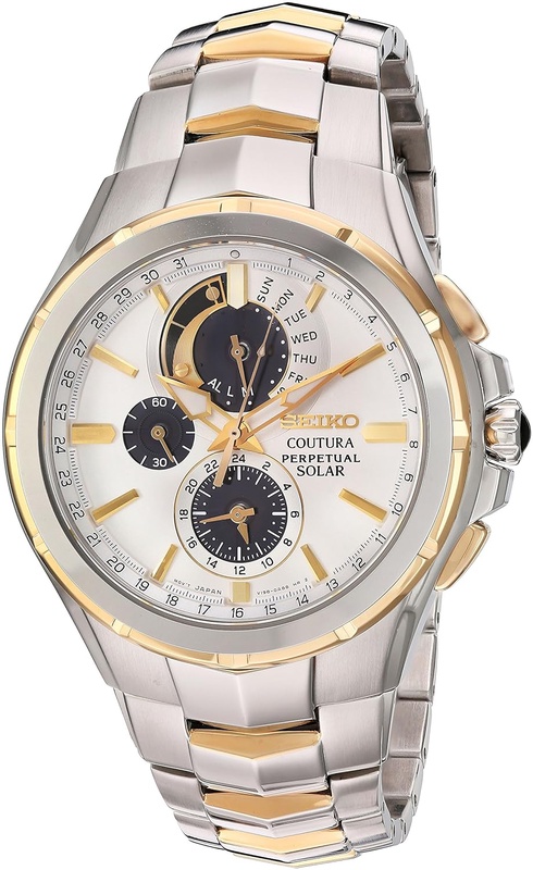 Amazon.com: Seiko Men's Coutura Japanese-Quartz Watch with Stainless-Steel Strap, Two Tone, 25 (Model: SSC560): Watches