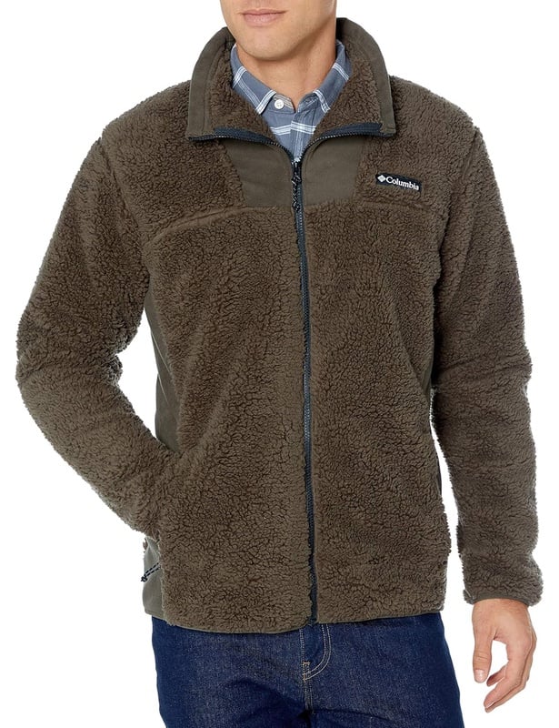 Amazon.com : Columbia Men's Winter Pass Fleece Full Zip Jacket, Winter Fleece, Medium, Olive Green, Black : Clothing