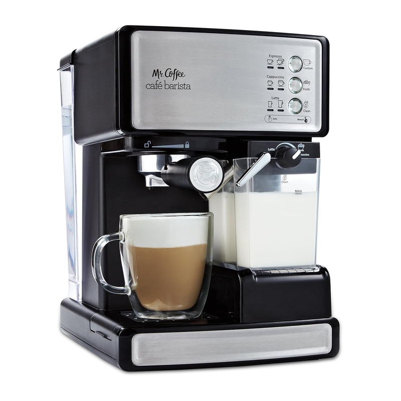 Amazon.com: Mr. Coffee Espresso and Cappuccino Maker | Café Barista, Silver: Semi Automatic Pump Espresso Machines: Kitchen & Dining
