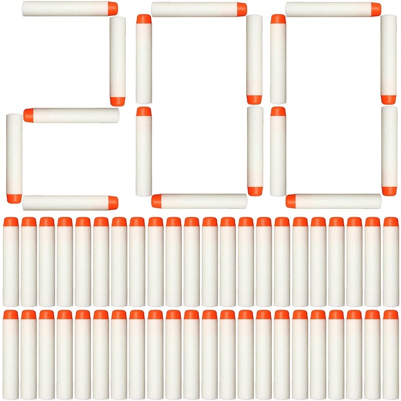 Amazon.com: AMOSTING 200Pcs Refill Darts for Nerf N Strike Elite Glow at The Dark Bullets Pack - White: Toys & Games