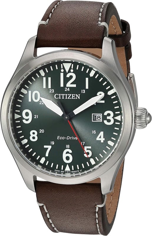 Amazon.com: Citizen Men's Chandler Stainless Steel Quartz Watch with Leather Calfskin Strap, Brown, 21 (Model: BM6838-09X): Watches