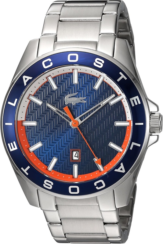 Amazon.com: Lacoste Men's Westport Quartz Watch with Stainless-Steel Strap, Silver, 12 (Model: 2010886): Watches