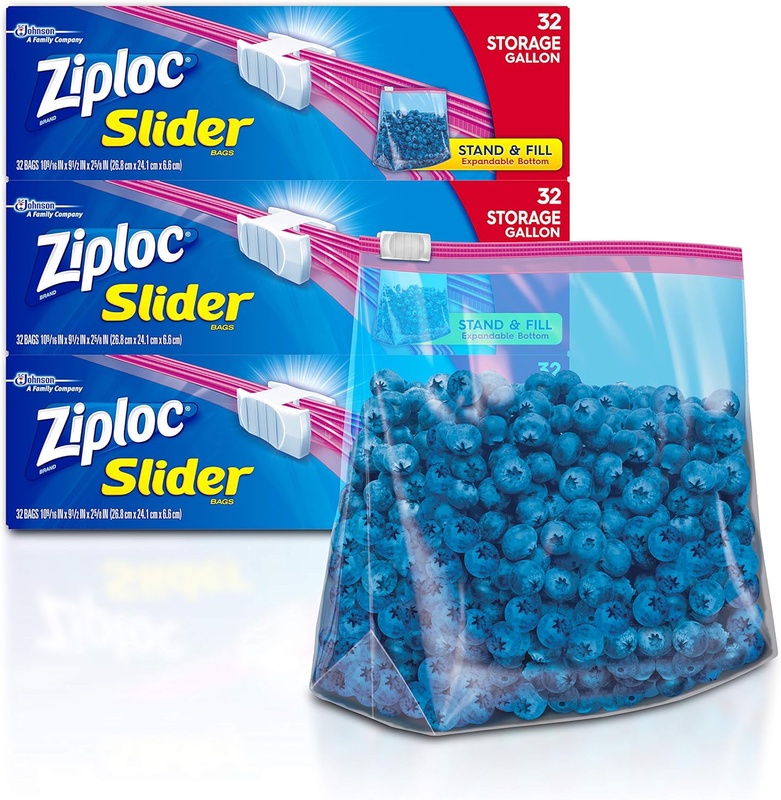 Amazon.com: Ziploc Gallon Slider Storage Bags, 32 ct (Pack of 3) 96 total bags: Health & Personal Care