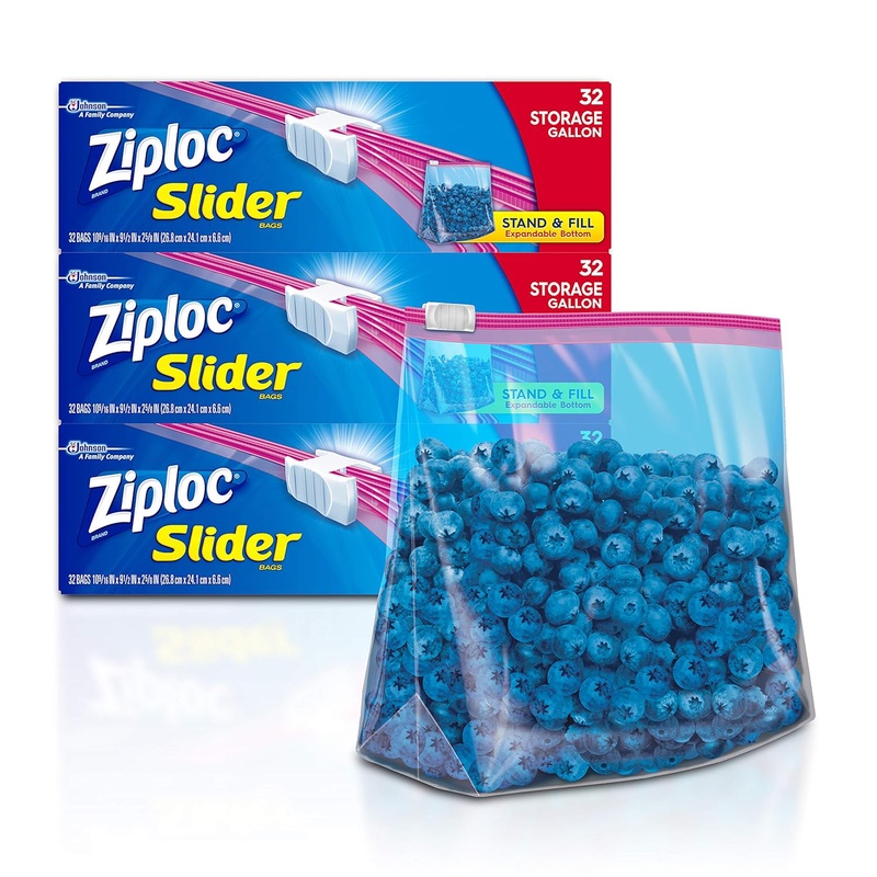 Amazon.com: Ziploc Gallon Slider Storage Bags, 32 ct (Pack of 3) 96 total bags: Health & Personal Care