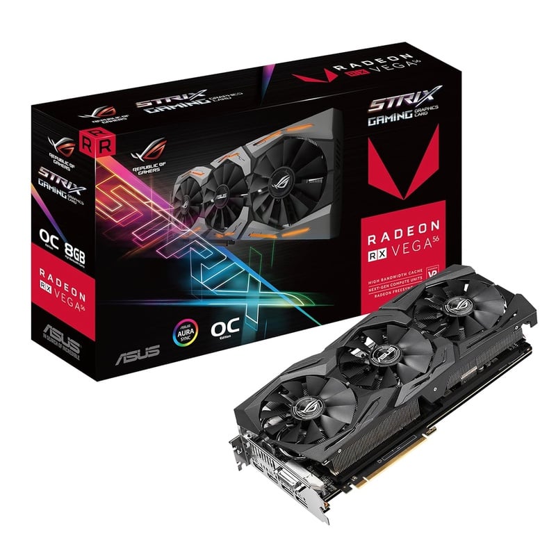 Amazon.com: ASUS ROG-STRIX-RXVEGA56-O8G-GAMING 8GB OC Edition VR Ready 5K HD Gaming DP HDMI DVI AMD Gaming Graphics Card: Computers & Accessories