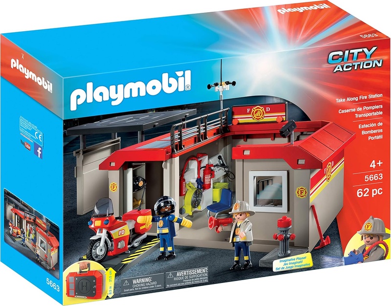 Amazon.com: PLAYMOBIL Take Along Fire Station: Toys & Games