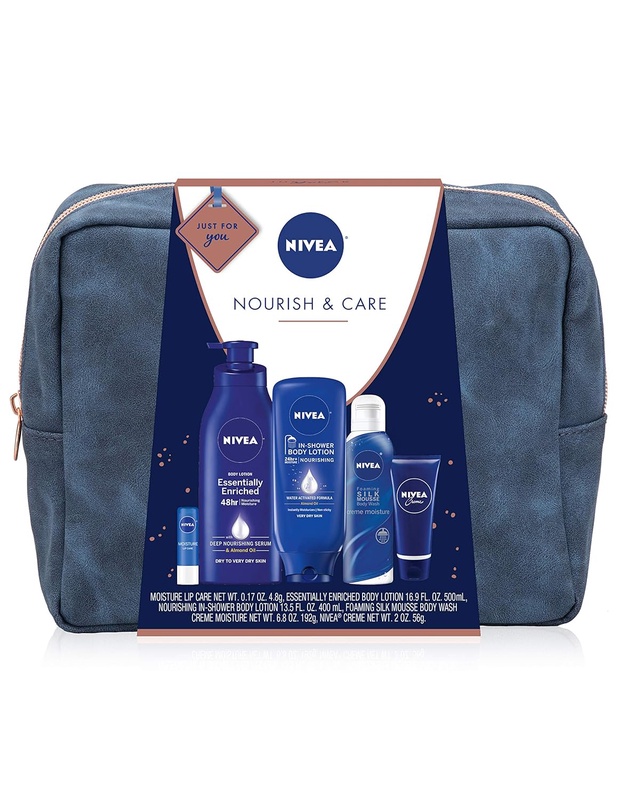 Amazon.com : NIVEA Pamper Time Gift Set - 5 Piece Luxury Collection of Moisturizing Products and Travel Bag Included : Beauty