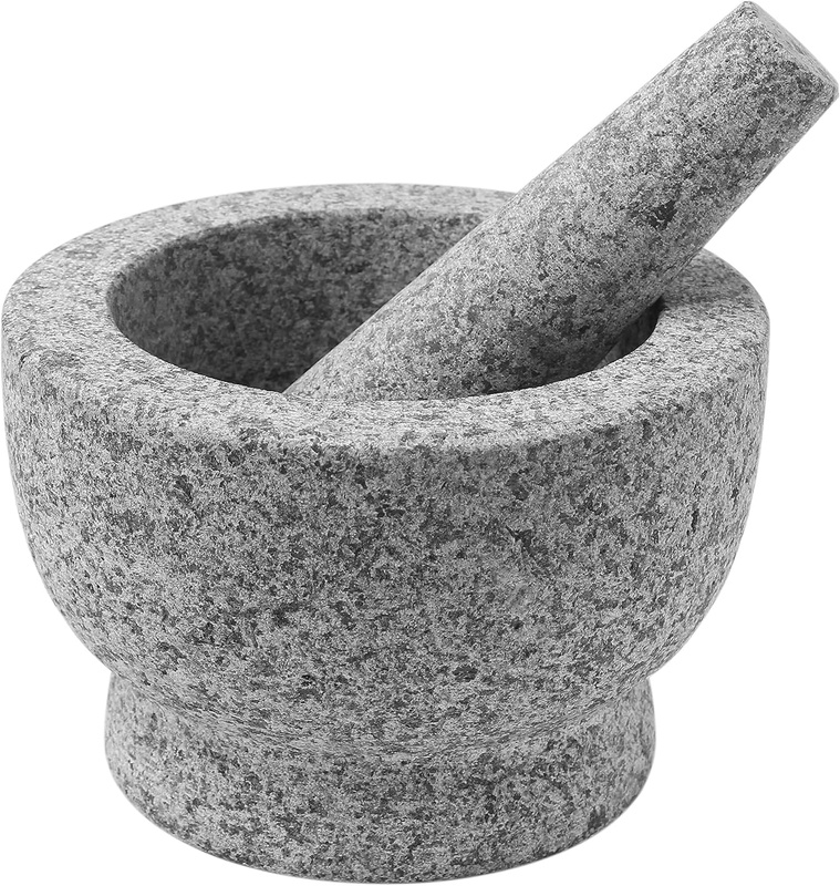 Amazon.com: ChefSofi Mortar and Pestle Set - Unpolished Heavy Granite for Enhanced Performance and Organic Appearance - INCLUDED: Anti-Scratch Protector + Italian Recipes EBook - 6 Inch, 2 Cup-Capacity: Kitchen & Dining