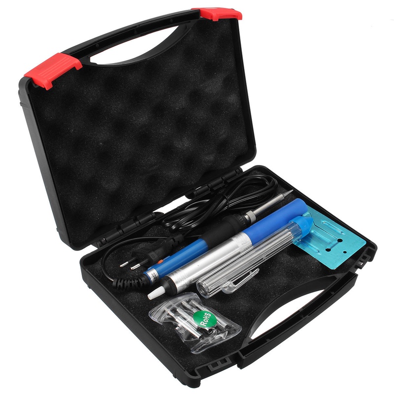 220V 60W Electric Adjustable Temperature Welding Soldering Iron Tool with Tips