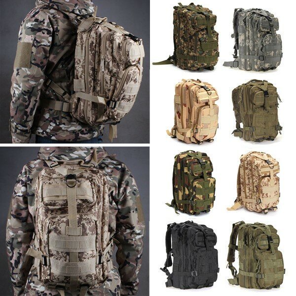 IPRee 30L Outdoor Tactical Backpack Rucksack Camping Hiking Trekking Shoulder Bag Pack