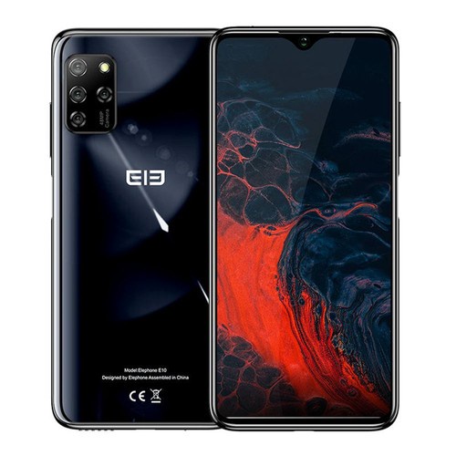 Elephone E10 Global Version 6.5 Inch 4G LTE Smartphone MT6762D 4GB RAM 64GB ROM Quad Rear Cameras Android 10 NFC 4000mAh Battery Dual SIM Dual Standby - Black