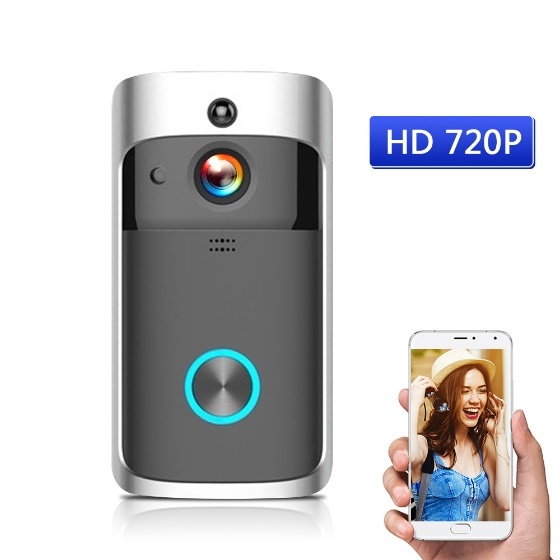 HD 720P Smart WiFi Security DoorBell without batteries Black Sales Online #1 - Tomtop