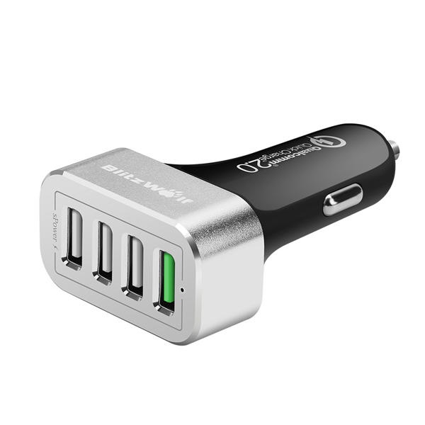 [Qualcomm Certified] BlitzWolf® BW-C2 Quick Charge QC 2.0 4 Port USB Car Charger 51W