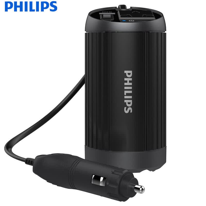 Philips (PHILIPS) car inverter / car charger DLP2039 12V to 220V power converter / socket independent switch USB2.4A black -  - Joybuy.com