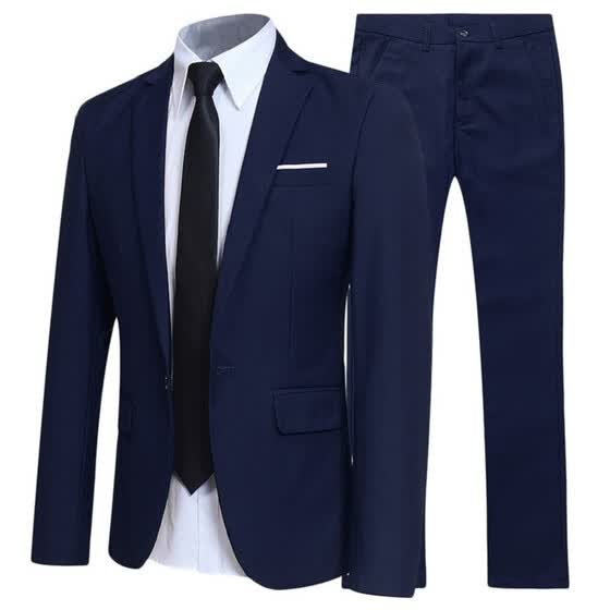 Shop New Men's Slim Business Casual Suit two-piece Sports Jacket +Suit Pant one button Groom suit S-6XL Clearance Sale Online from Best Suits on JD.com Global Site - Joybuy.com