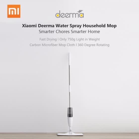 Shop Xiaomi Mijia Smart Deerma Water Spray Mop Sweeper 1.2m Rod Carbon fiber dust cloth 360 Rotating Cleaning Online from Best Household Cleaning Supplies on JD.com Global Site - Joybuy.com