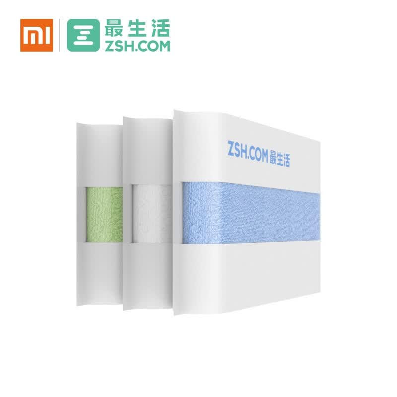 Xiaomi Mi Long Staple Cotton Towels 3pcs, White/Blue/Green -  - Joybuy.com