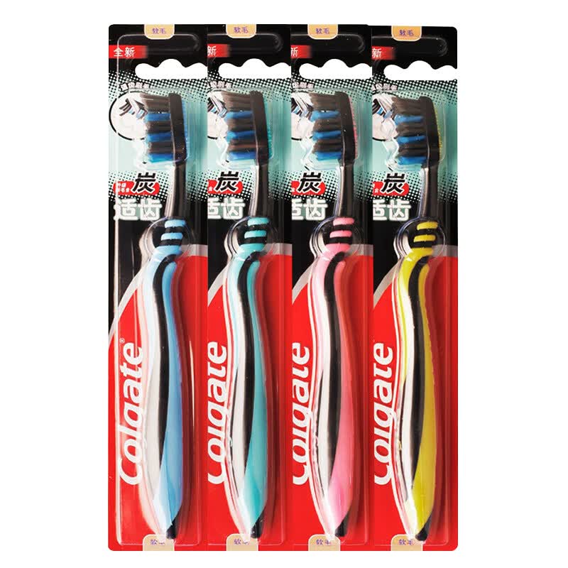 Shop Colgate Charcoal Soft-Bristled Toothbrush 4 PCs Online from Best Toothbrushes on JD.com Global Site - Joybuy.com