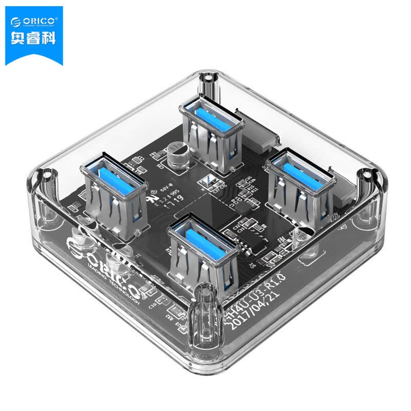 ORICO transparent 4-port USB 3.0 hub -  - Joybuy.com