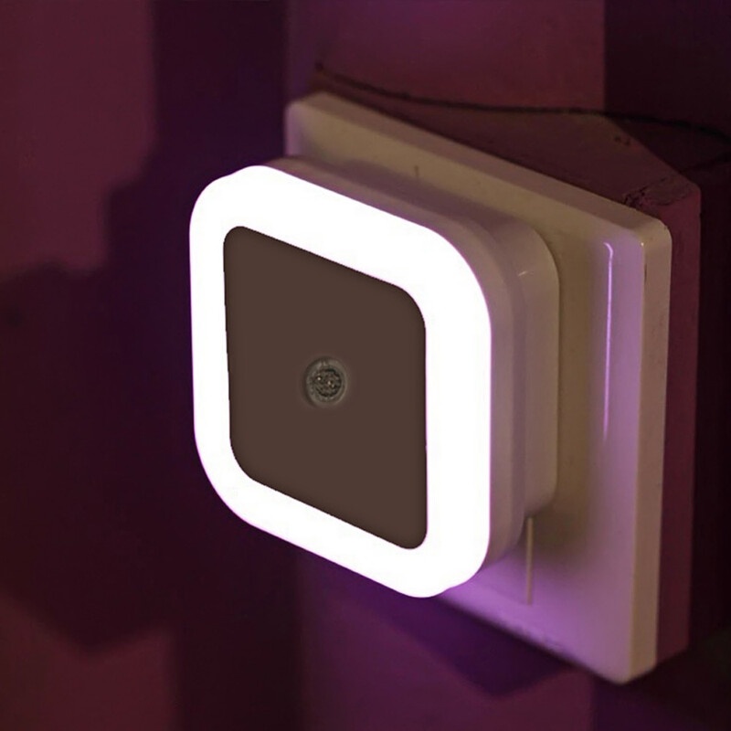 Light Sensor Control LED night light mini EU US Plug novelty square Bedroom lamp For Baby Gift Romantic Colorful Lights