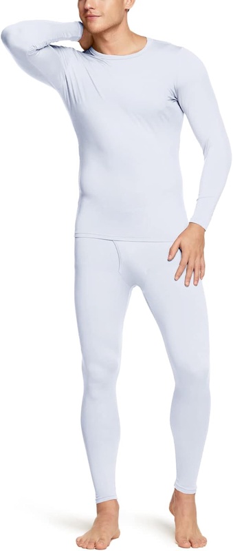 Amazon.com: TSLA Men's Thermal Underwear Set, Microfiber Soft Fleece Lined Long Johns, Winter Warm Base Layer Top & Bottom, Soft Micro Fleece Fly-Front White, Large : Clothing, Shoes & Jewelry