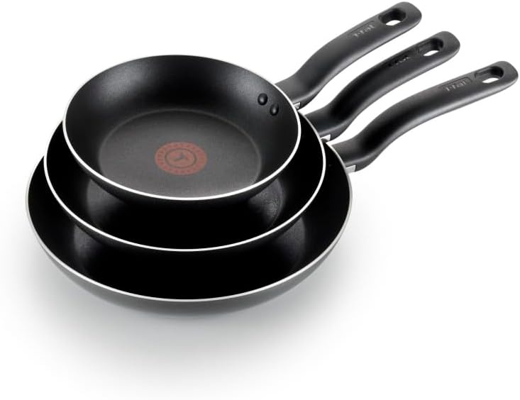 Amazon.com: T-fal Specialty Nonstick Fry Pan Set 3 Piece, 8, 9.5, 11 Inch Oven Safe 350F Cookware, Pots and Pans, Dishwasher Safe Black: Home & Kitchen
