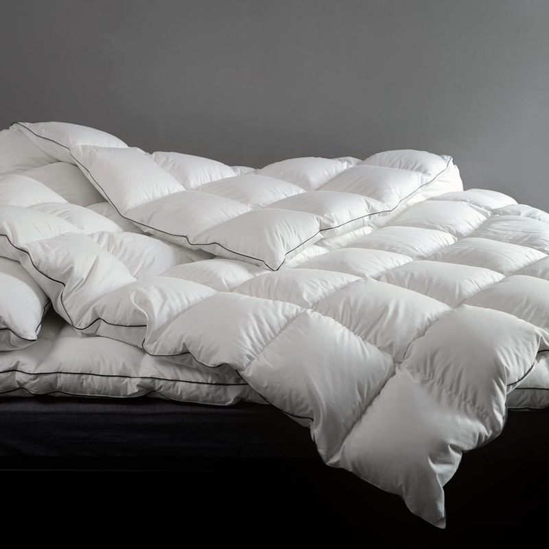 Amazon.com: DOWNFORT Luxurious 100% Hungarian White Goose Down Fiber Comforter Full/Queen, Fluffy Lightweight Down Duvet Insert, Soft Cotton Rich Cover, All Season Bed Comforter with Tabs & Loops (90x90, White) : Home & Kitchen
