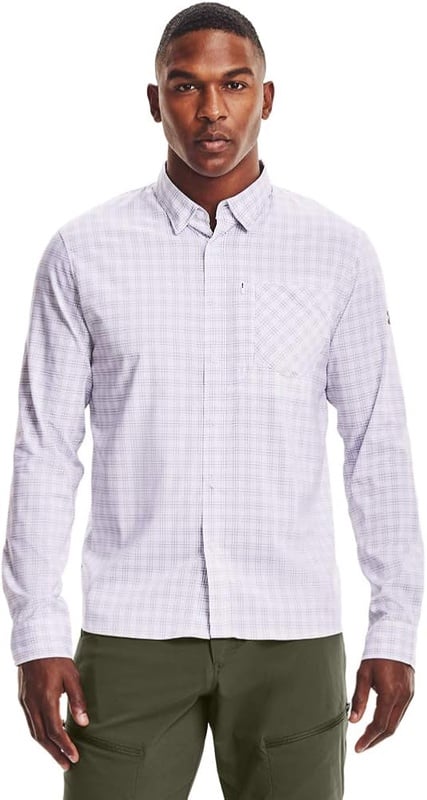 Amazon.com: Under Armour Men's High Tide Plaid Long-Sleeve T-Shirt , White (105)/Bayou , Large : Sports & Outdoors