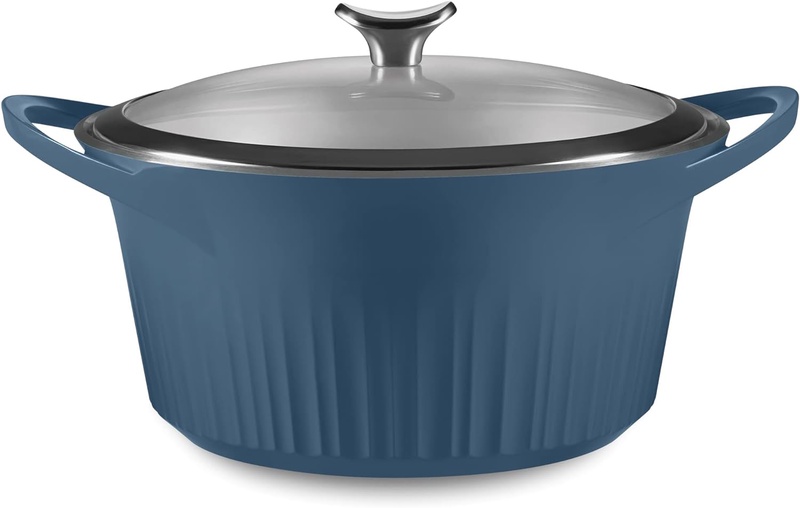 Amazon.com: CorningWare, Non-Stick 5.5 Quart QuickHeat Dutch Oven Pot with Lid, Lightweight, Ceramic Non-Stick Interior Coating for Even Heat Cooking, Perfect for Baking, Frying, Searing and More, French Navy: Home & Kitchen