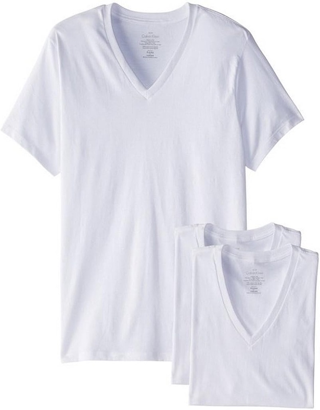 Calvin Klein Men's Cotton Classics Multipack V Neck T-Shirts, 3 White, M at Amazon Men’s Clothing store