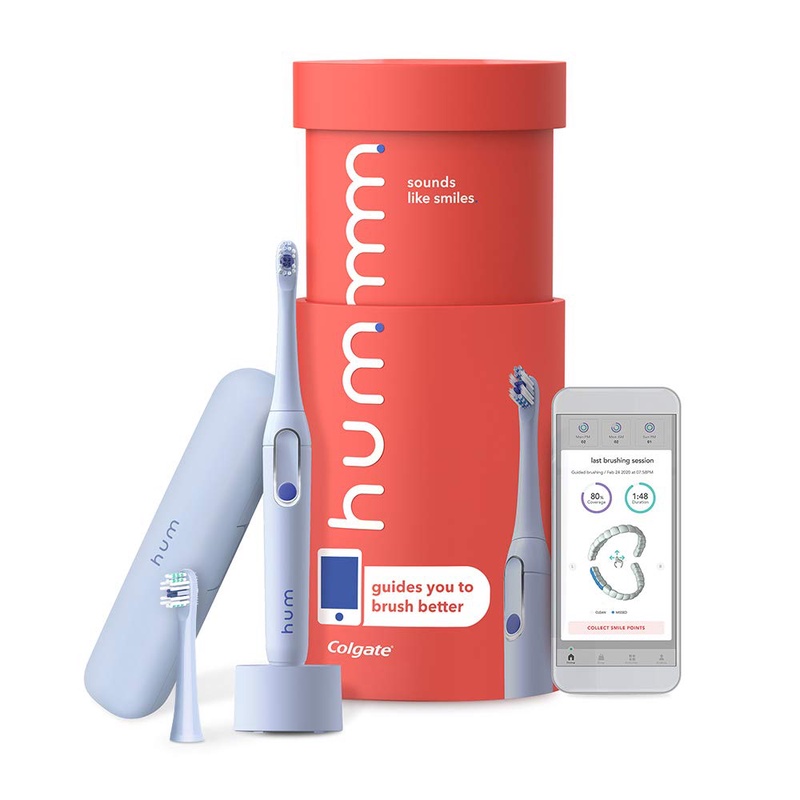 Amazon.com: hum by Colgate Smart Electric Toothbrush Kit, Rechargeable Sonic Toothbrush with Travel Case & Bonus Replacement Brush Head, Blue : Everything Else