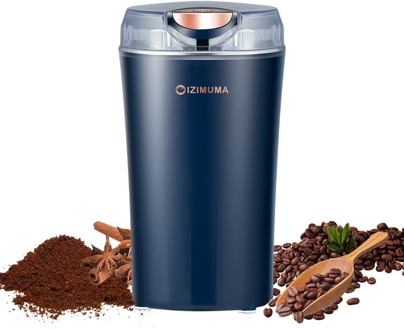 Amazon.com: IZIMUMA Fresh Grinder, Electric Coffee Grinder for Beans, Spices,Grains, Herbs,Peanuts,Nuts, Seeds and more, Stainless Steel Blades, 80g Coffee, Blue : Home & Kitchen